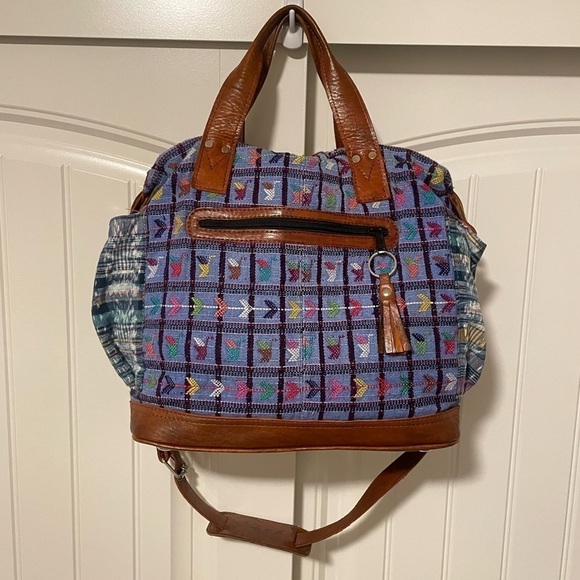 Nena & Co. Handbags - Nena & Co. OOAK The Perfect Bag crossbody tote blue with arrows handmade
